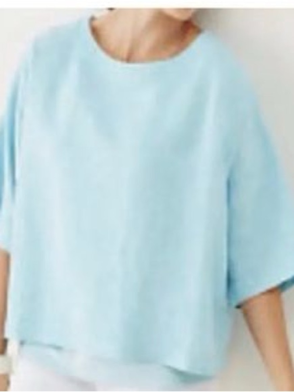 Pure Jill Size S Light Blue Relaxed Boxy Fit 100% Linen Top from J.Jill